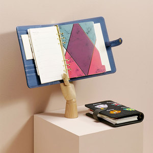 <span class=keywords><strong>Agenda</strong></span> Diaria LABON A5 con 6 Anillas, Cubierta de Tela Vaquera, Organizador con Bolsillo - Product Image 3