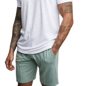 Pantalones cortos lisos para hombre, pantalones cortos informales de verano, cintura elástica, cordón deportivo, pantalones cortos para correr con bolsillos para hombre - Product Image 2