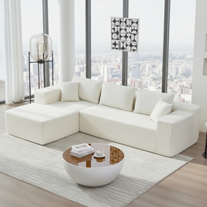 Sofá Modular <span class=keywords><strong>de</strong></span> Pana Gruesa, Sofá Nube, Sofá <span class=keywords><strong>de</strong></span> Pana Gruesa con Rayas Gruesas, Combinación Libre en Forma <span class=keywords><strong>de</strong></span> L, <span class=keywords><strong>de</strong></span> 3 a 6 Plazas - Product Image 5