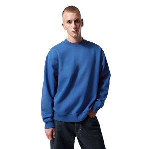 Venta al por mayor de alta calidad de peso pesado de algodón Sudadera de cuello redondo para los hombres de talla grande logotipo personalizado de color sólido de lana para el invierno - Product Image 1