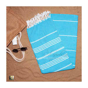 Toallas de algodón Peshtemal turcas reutilizables de secado rápido ligeras ecológicas Patrón de rayas-Toallas de viaje de playa-Suministro de fábrica - Product Image 4