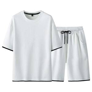 ชุดเซ็ต 2 ชิ้นสำหรับผู้ชาย แฟชั่นใหม่ ป้ายยี่ห้อสั่งทำได้ สีพื้น ชุดออกกำลังกายฤดูใบไม้ร่วง ขนาดสั่งทำได้ เสื้อถักโพลีเอสเตอร์/คอตตอน - Product Image 2