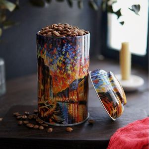 Couvercle en métal Box-0.9L étain Ø 90x150mm avec logo en relief en fer blanc recyclable de qualité alimentaire pour bagues Mint Candy-Style vénitien Afremov - Product Image 5