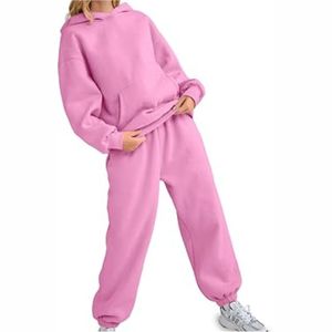 ชุดวอร์มผู้หญิงแบบมีฮู้ด ผ้ากำมะหยี่ น้ำหนักเบา ประดับคริสตัล พรีเมียม ทรงปกติ สองชิ้น สำหรับฤดูหนาว ปี 2026 รับสั่งทำ - Product Image 4