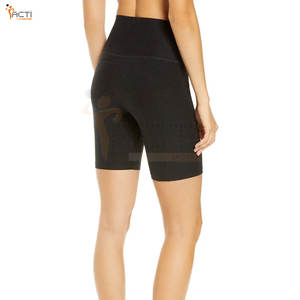 Shorts de yoga pour femmes en coton et polyester Logo personnalisé Shorts de yoga pour l'été pour femmes Shorts à taille élastique - Product Image 2