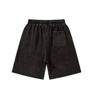 Short personnalisé Vintage lavé à l'acide vêtements d'été séchage rapide et respirant couleur noire matériel personnalisé vêtements de gym short pour homme - Product Image 2