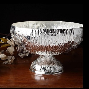 Bol de service avec support en Aluminium de forme ronde ustensiles de cuisine dîner hôtel Restaurant couleur argent dattes & fruits secs bols de table - Product Image 5