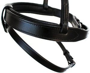 Bridon anatomique Stanford pour chevaux, en cuir imperméable, style western, noir, avec logo personnalisé pour la course - Product Image 3