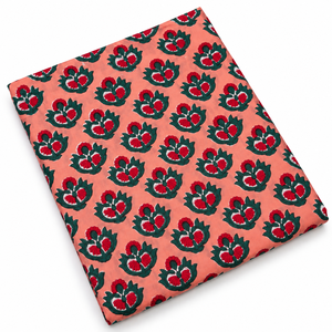 Tela de Algodón Voile Ligera Estampada a Mano Pinksa, Diseño de Hojas Amarillas y Azules, 90 GSM, Hilo 60S60S de Rajastán - Product Image 2