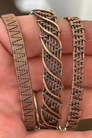 Bracelet en cuivre pur fait main, ajustable, style vintage, bijou énergétique de guérison pour hommes et femmes, artisanat métallique