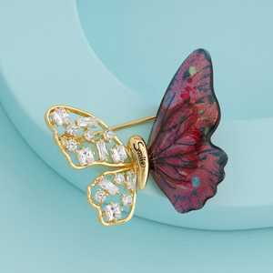 Broche de Saree Moderno 191914, Estilo Coreano, Chapado en Aleación, con Cristales, Perlas/Diamantes de Imitación, Diseño Floral, para Fiestas y Regalos - Product Image 1