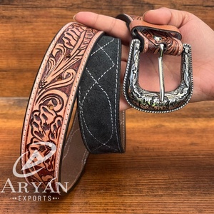 Cinturón de cuero de gamuza con puntada para botas de lujo de los mejores fabricantes, cinturones ajustables para hombres y mujeres, perfecto para trajes de negocios - Product Image 1