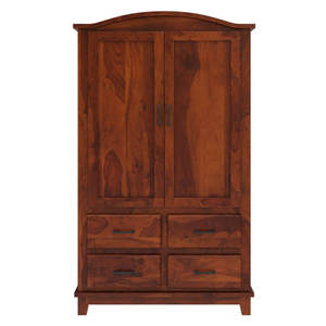 Armario grande y moderno de madera de teca maciza hecho a mano, armario con espejo, 4 cajones, armario de almacenamiento para dormitorio para uso en apartamentos y hoteles - Product Image 3