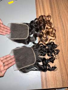 Cheveux humains indiens véritables, texture bouclée rebondissante, closure en dentelle HD, cheveux de donneur unique, cheveux de temple bon marché, directement de l'usine - Product Image 3