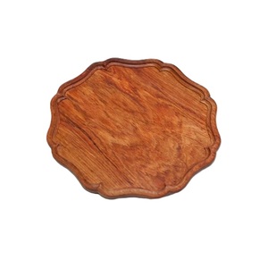 Plaque de chargeur ronde en bois massif d'acacia de vente chaude pour l'utilisation de restaurant plaque de chargeur en bois alimentaire lavable taille personnalisée - Product Image 6