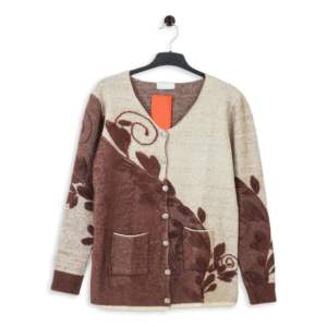 Suéter Cárdigan Unisex de Alta Calidad en Poliéster/Algodón con Apliques en la Parte Delantera, Cuello Abotonado, Cálido y Elegante - Product Image 1