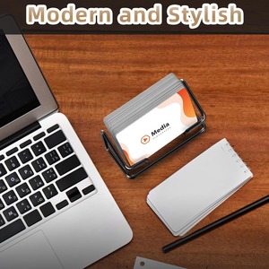 Sleek Black Wire Business <b>Card</b> Stand for Office Desk Display Durable <b>Metal</b> Organizer Set Ideal for Professionals and Businesses - Product Image 2