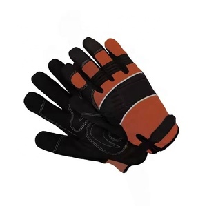 Gant de mécanicien en cuir synthétique avec style de paume rembourré avec fermeture à crochet et boucle Gants de sécurité de travail - Product Image 4