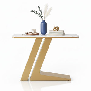 Modern 120x30x85cm <b>Console</b> <b>Table</b> with Marble Top and Iron Legs <b>for</b> Living Room <b>Entry</b> Villa or Hotel-CST075 - Product Image 1