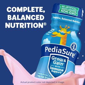 PediaSure Grow & Gain with Immune Support, 27 Vitamins & Minerals for Kids, 7g <b>Protein</b> Strawberry, 8-fl-oz Bottle, Pack of 24 - Product Image 5