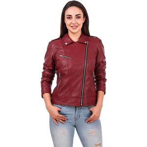 New Arrival Low Price 2025 <b>Leather</b> <b>Jackets</b> for Ladies Fashion Customized <b>Genuine</b> <b>Leather</b> <b>Jackets</b> in Bulk Quantity OEM Service - Product Image 1