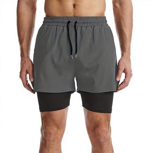 Custom Logo Men Gym Shorts Quick Dry Breathable Running Workout Fitness Shorts with Zipper Pockets Lightweight Athletic - Product Image 1