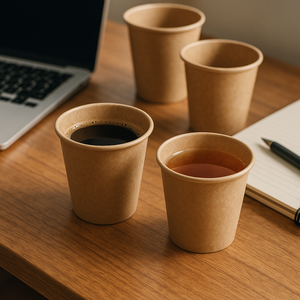 Gobelets en papier jetables muraux ondulés de 7oz Gobelets en papier biodégradables écologiques pour boissons chaudes/froides Vente en gros avec logo personnalisé et marque privée - Product Image 2