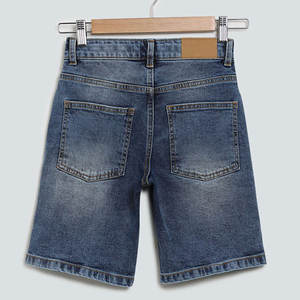 Shorts con Logotipo Personalizado para Niños y Niñas, Shorts de Mezclilla Azul Hielo Estampados al por Mayor, Shorts de Mezclilla Suaves de Tela Sólida para Bebés - Product Image 2