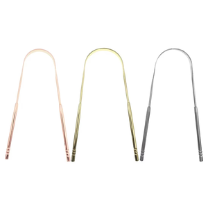 Raspador de Lengua de Doble Cara en Forma de U con Hoja Curva de Acero Inoxidable, Mango de Plástico, Logotipo Personalizado, Reutilizable - Product Image 6