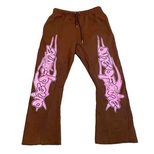 Pantalon de survêtement évasé personnalisé Pantalon de survêtement évasé décontracté Patchwork Ceinture élastique Pantalon de survêtement évasé empilé pour hommes - Product Image 4