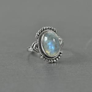 Boho Style 925 Sterling Silver Moonstone Gemstone Ring Jewelry Handmade Silver Ring Jewelry for Women <b>Wedding</b> Gift for Her - Product Image 4