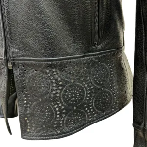 Veste en cuir PU véritable à la mode pour femmes avec remplissage en coton Veste respirante pour dames - Product Image 5