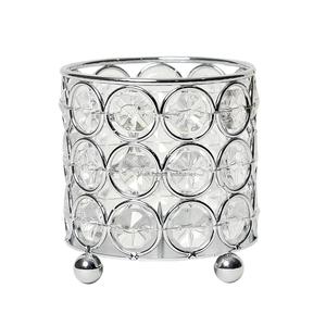 High Quality Silver <b>Round</b> Shape Crystal/Metal Votive <b>Candle</b> Holder Luxury Tabletop Wedding Decorations for Events - Product Image 1