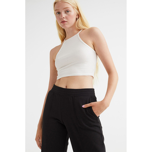 Nouveaux pantalons de survêtement en coton décontracté pour femmes pour Gym Jogging et piste en gros été plat avant survêtement costumes avec décoration en dentelle - Product Image 2