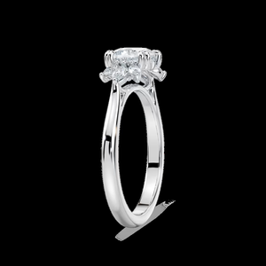 Bague de fiançailles en diamant de laboratoire taille coussin de 2,30 carats, certifiée IGI, or massif 14 carats, solitaire classique, bague de mariée pour femme - Product Image 2