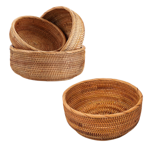 Cesta de ratán de pan de mimbre hecha a mano ecológica Premium/bandeja organizador tejido a mano para uso doméstico y de oficina artesanías de Vietnam - Product Image 1