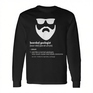 Camiseta de manga larga con diseño de geólogo con barba, camiseta con chiste de geología para hombre - Product Image 2
