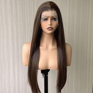 Clearance Sale on Joyce-DWY 136 Glueless Synthetic <b>Wig</b> Long Golden Gradient Straight with Transparent Lace Front Free Part - Product Image 4