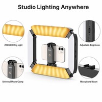 ULANZI K03 20W Lampe LED pour Smartphone 2-en-1 : Éclairage Annulaire et Lampe de Remplissage Portable avec Support Griffe Froide