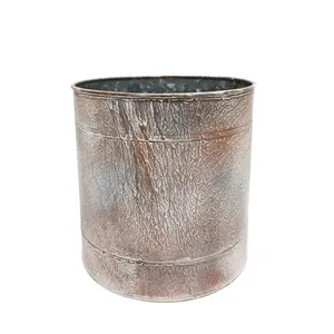 Set Of 3 Small Size Iron Round Planter Brown Colour Metal Flower Pots Planter For Garden & Outdoor Decoration