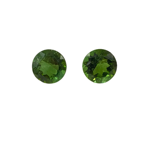 Vente en gros de paires assorties de pierres précieuses rondes à facettes en tourmaline verte, minéraux précieux pour la fabrication de boucles d'oreilles personnalisées - Product Image 5