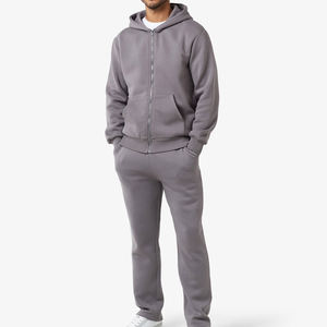 Sudaderas con capucha y pantalones holgados de gran tamaño personalizados de alta calidad, conjunto de chándales de invierno en blanco para hombres - Product Image 1