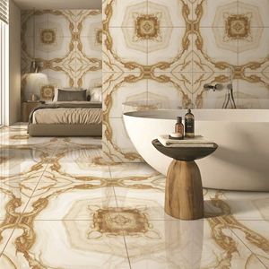 พอร์ซเลน gvt กระเบื้องปูพื้นและผนัง60x60ซม. มาตรฐานการส่งออกมาตรฐาน ISO ผ่านการรับรองยาวนานพื้นผิวมันวาวผนังและพื้น - Product Image 6