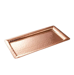 Plateau de service en cuivre martelé forme carrée décoratif maison hôtel Restaurant plateau de service alimentaire - Product Image 4