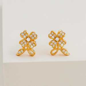 92.5 <b>Silver</b> <b>Stud</b> <b>Earrings</b> 191341 Floral Pattern for Gift - Product Image 2