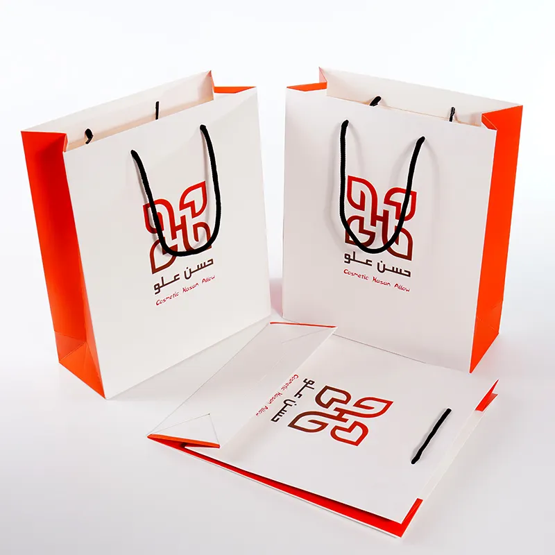 Wholesale High Quality Custom Printed Logo Luxury Gift Paper Bag Retail Boutique Shopping Paper Bags With Your Own Logo
