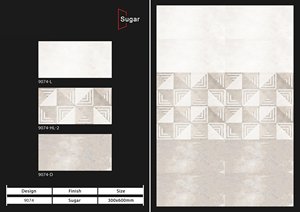 Azulejo de pared de cerámica esmaltada decorativa con azúcar de 300x600mm con la mejor calidad de la India - Product Image 3