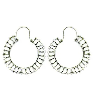 Boucles d'oreilles créoles en argent 925 plaqué rhodium, taille princesse, pour femmes, tendance, religieuses, à porter au quotidien - Product Image 1