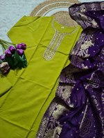TV série actrice Style le plus vendu à la mode Viscose Chanderi soie tissu avec séquence travail pour la fonction porter Salwar costume