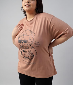Precio de fábrica Venta caliente Camiseta de las mujeres Tendencia Diseño personalizado Color Impreso Señoras Camisetas de gran tamaño para la temporada de verano - Product Image 2
